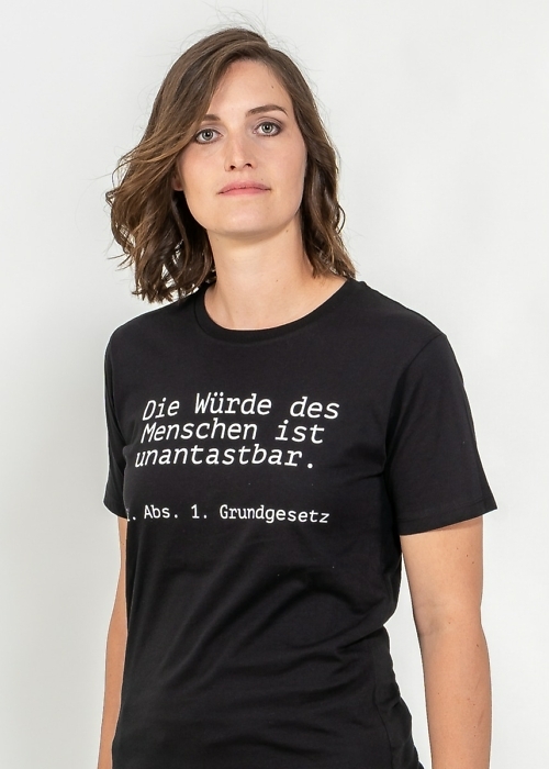 Schwarzes T-Shirt Bio Baumwolle von Green Size Grundgesetz