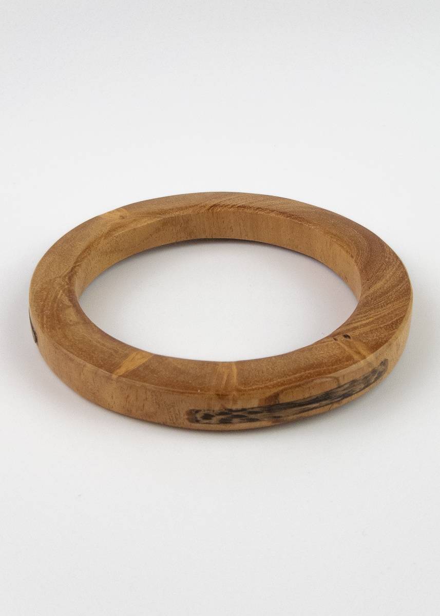 Holz Armreifen Fairtrade schmal mir eingesetztem Holz