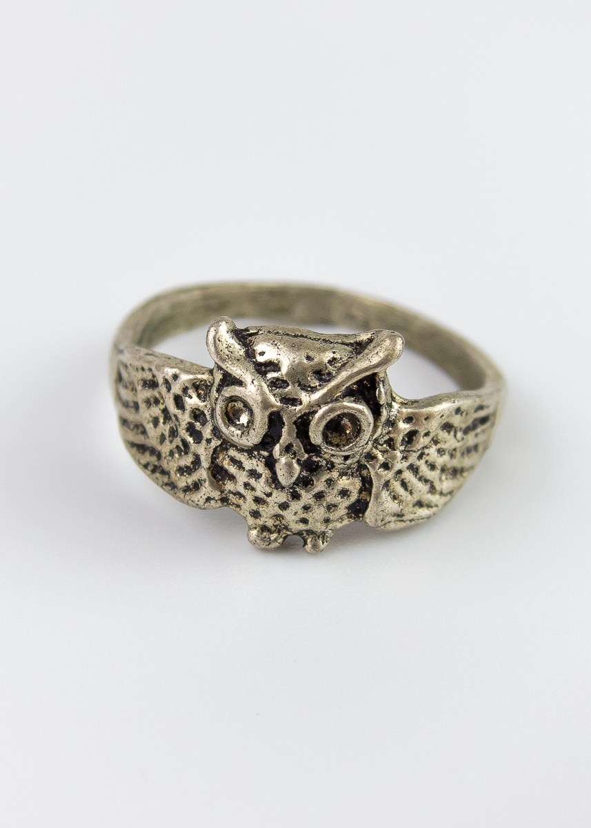 Ring aus Indien Eule Fair gehandelt Green Size