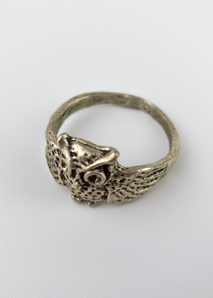 Ring aus Indien Eule Fairtrade Green Size