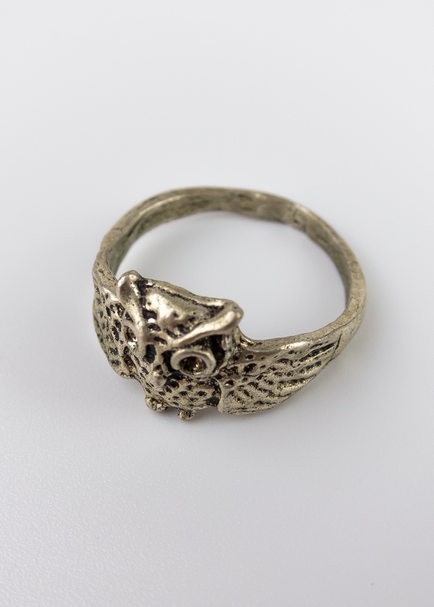 Ring aus Indien Eule Fairtrade Green Size