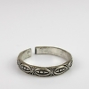 silberfarbener Ring, verstellbar mit Auge aus Indien