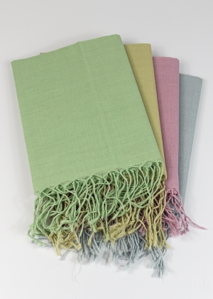 Handgewebte Tücher, einfarbig Pastel aus Baumwolle von Green Size